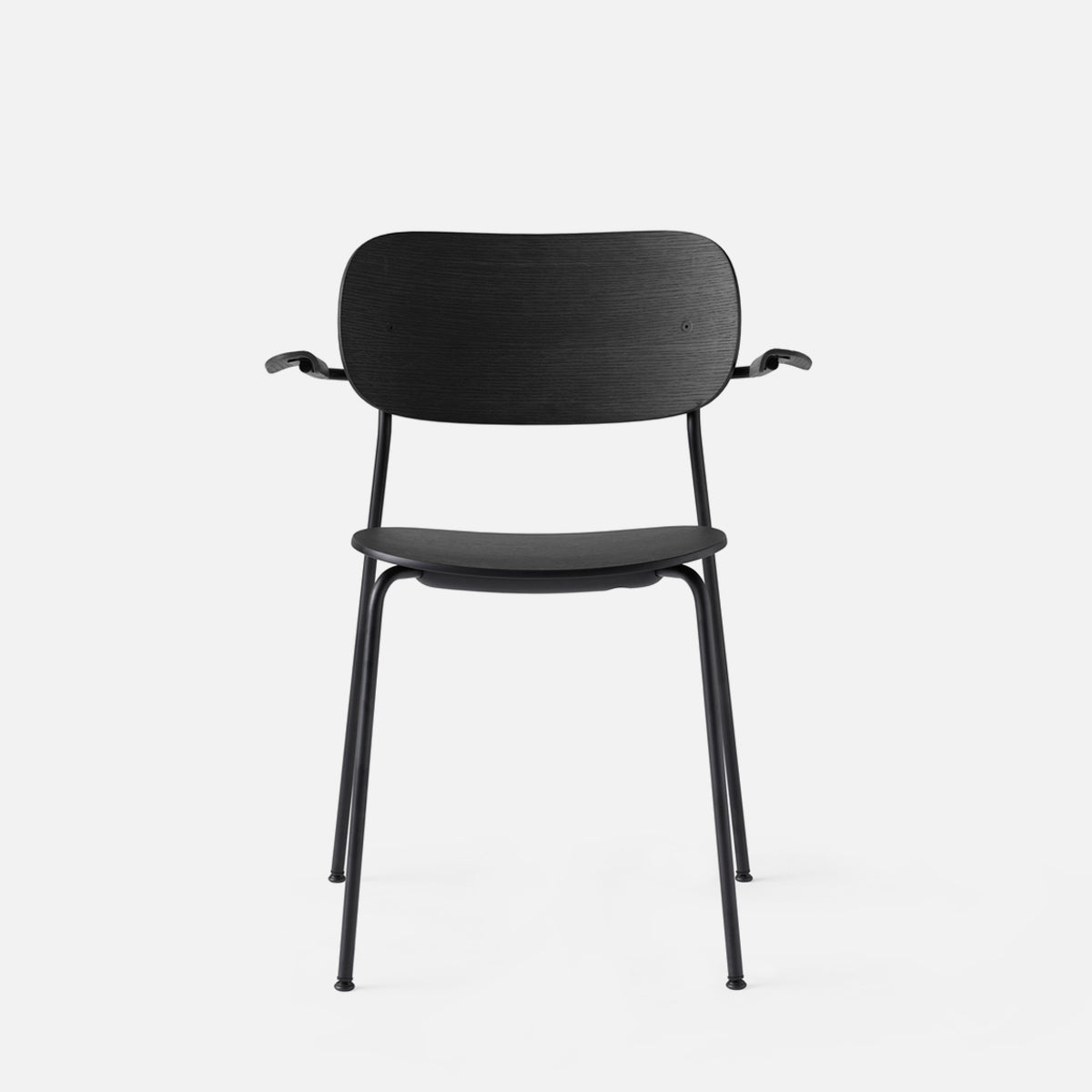 Audo Co Dining Chair With Armrest Black Oak Black Steel