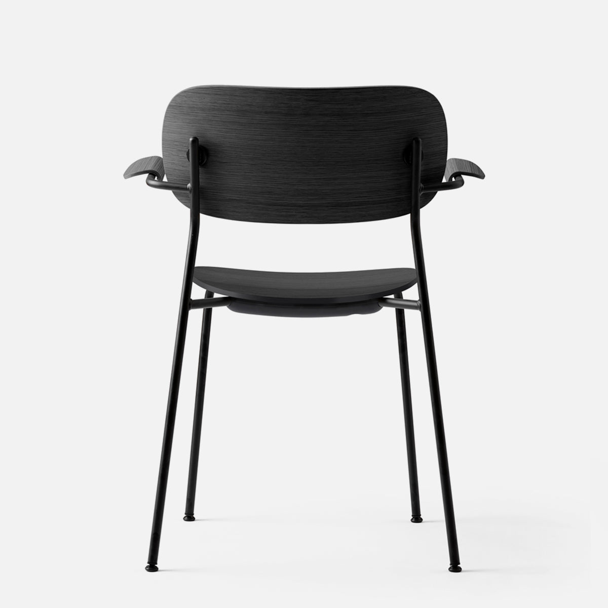 Audo Co Dining Chair With Armrest Black Oak Black Steel