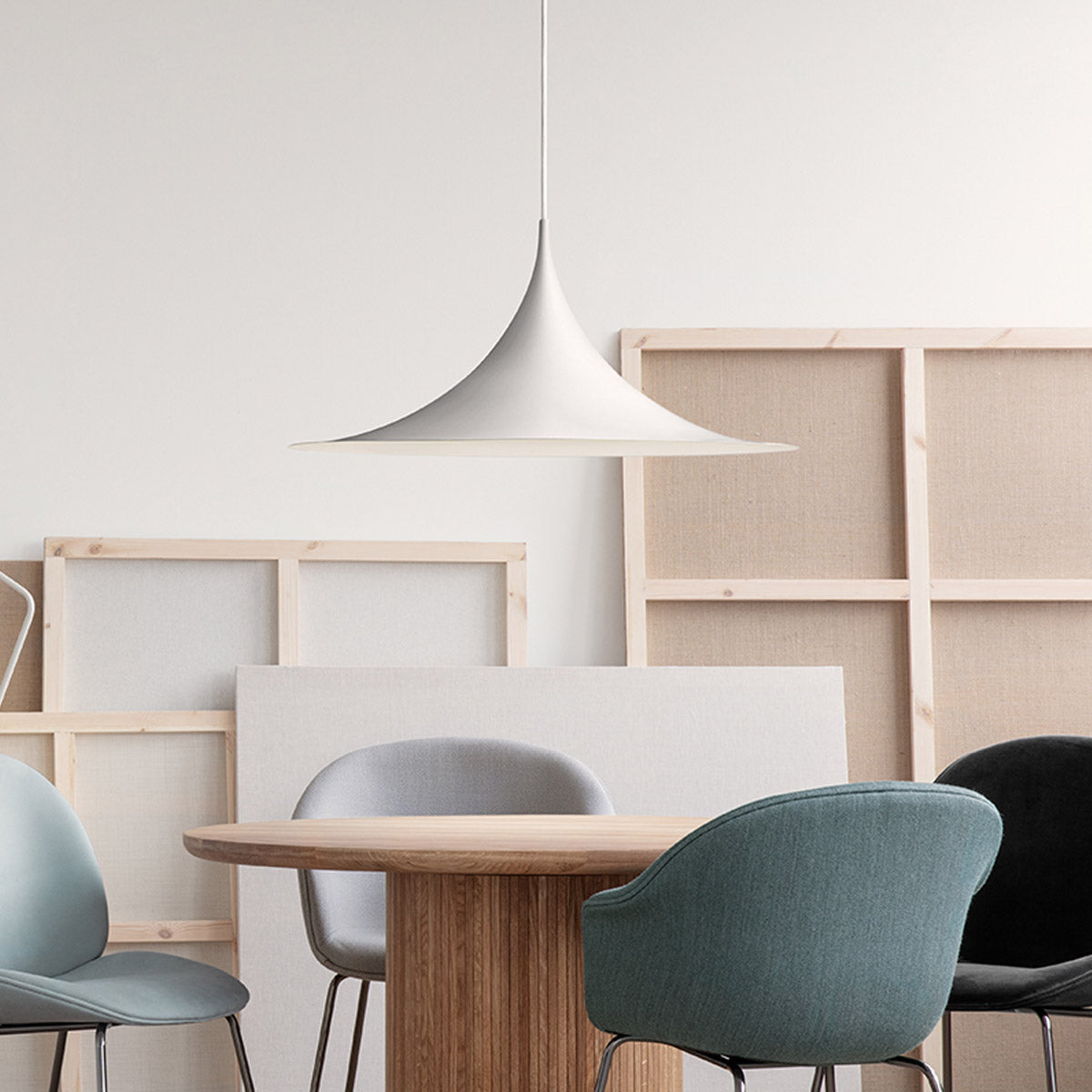 Semi Pendant White Semi-matt φ300 – D9 STUDIO