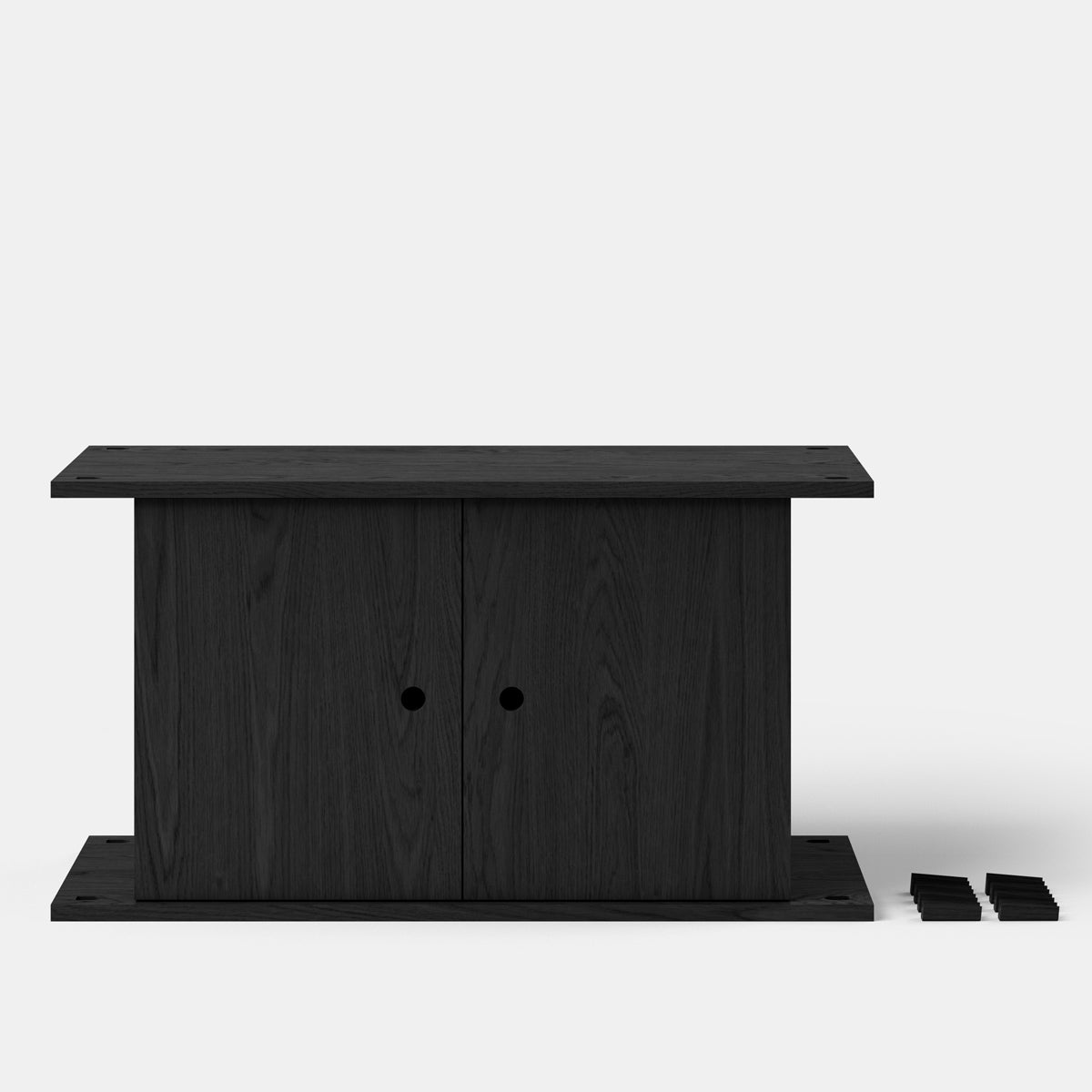 Shelving System Double H200 With Cabinet+Desk Black-Black