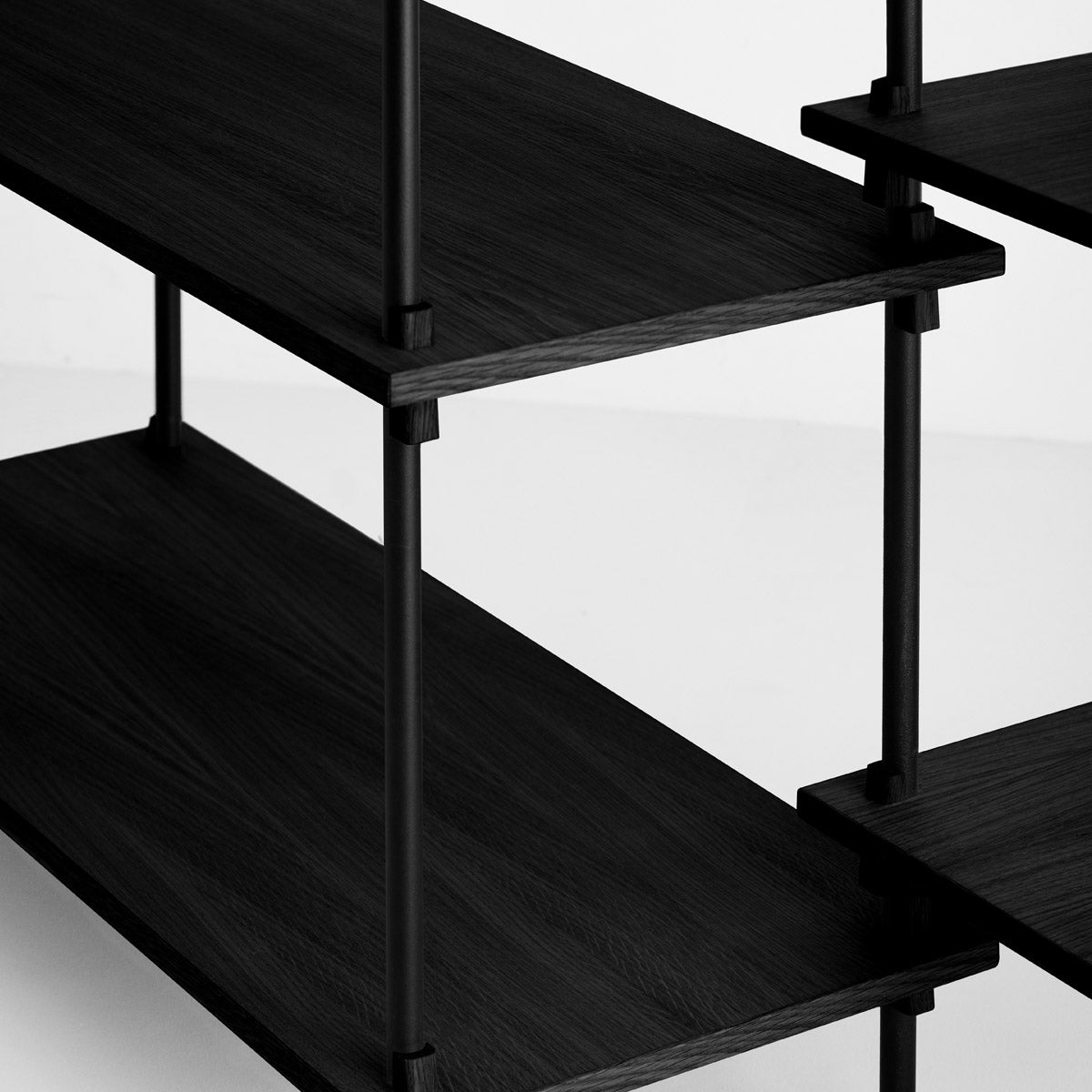 Shelving System Double H115 Shelf +Cabinet Black Black