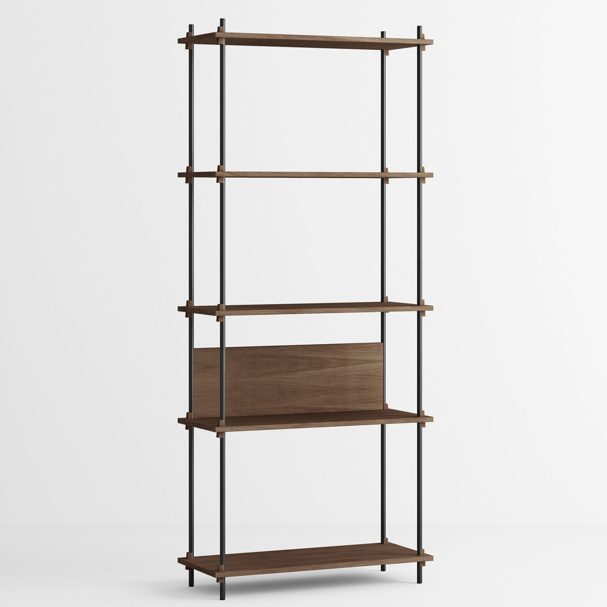 Shelving System Single H200 Shelf Black-Smoke Oak