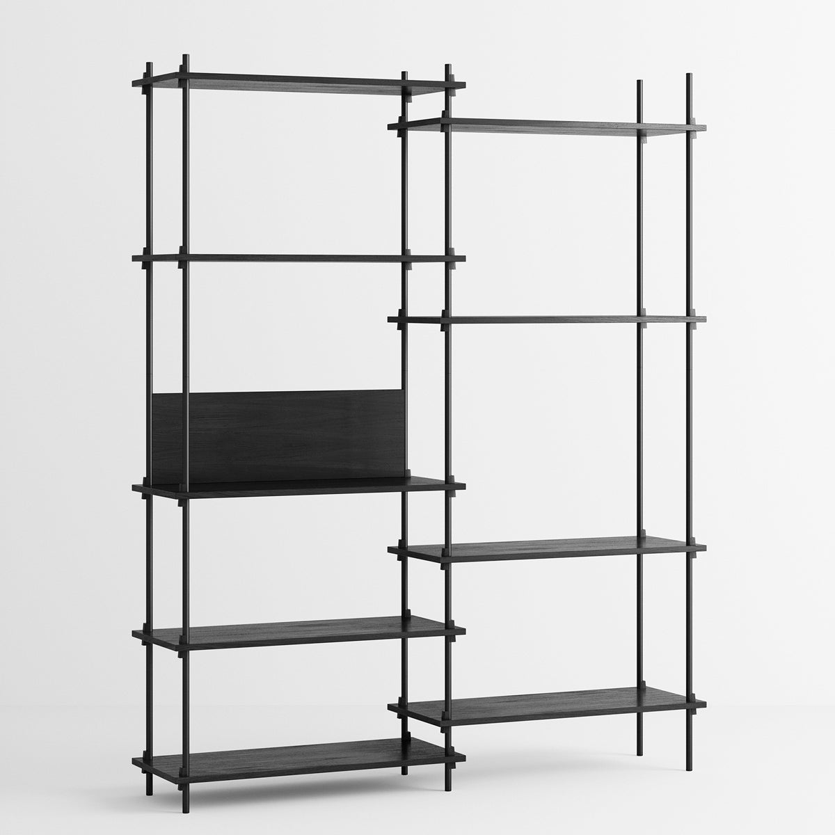 Shelving System Double H200 Shelf Black-Black