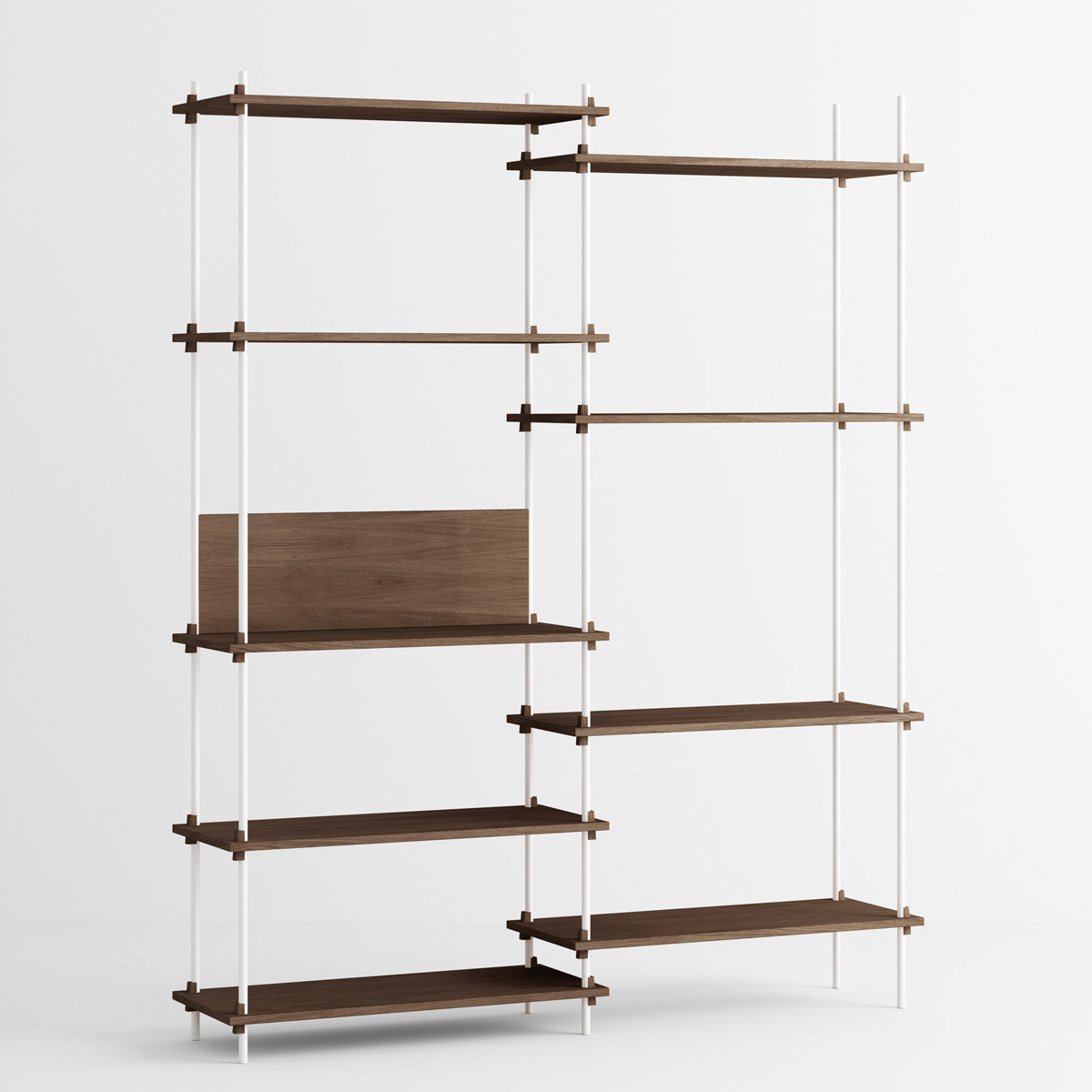 Shelving System Double H200 Shelf White Smoke Oak